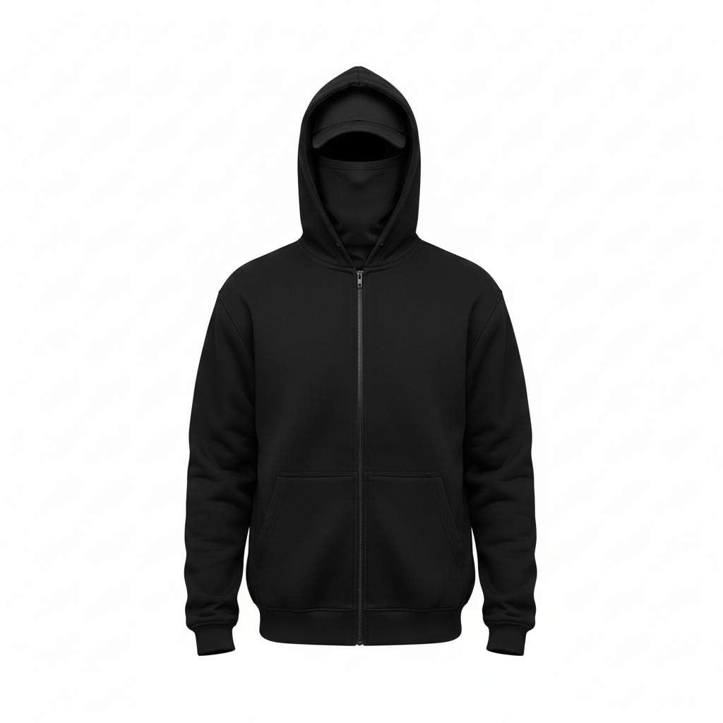 Ninja Hoodie for Men | Winter Fashion | Street Style Zip Mask Hoodie | Warm Fleece Hooded Jacket