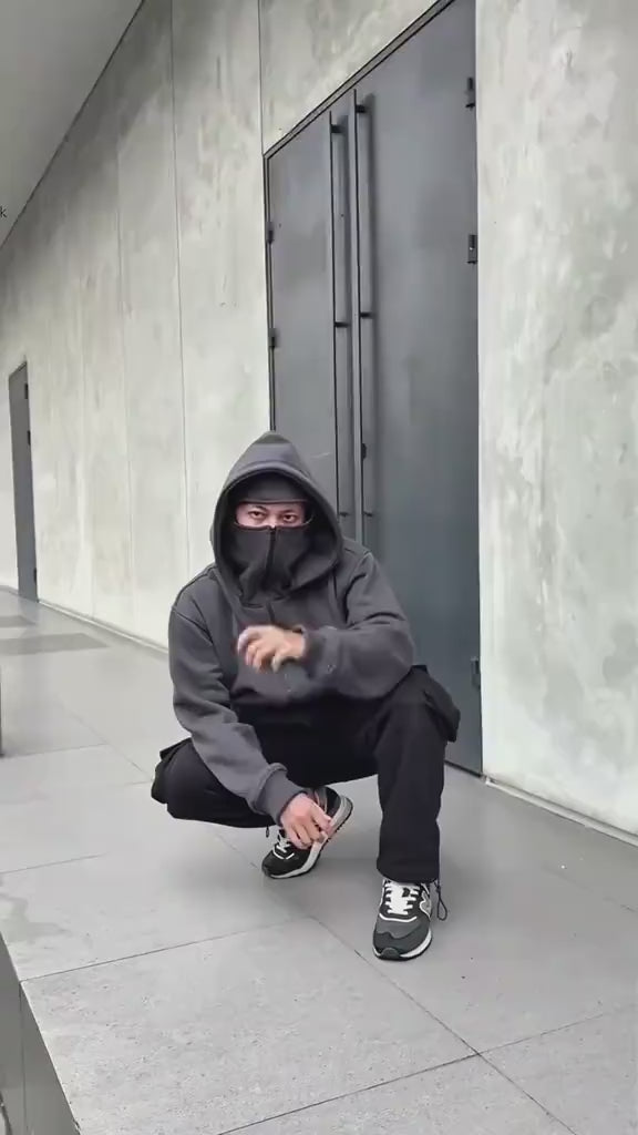 Ninja Hoodie for Men | Winter Fashion | Street Style Zip Mask Hoodie | Warm Fleece Hooded Jacket